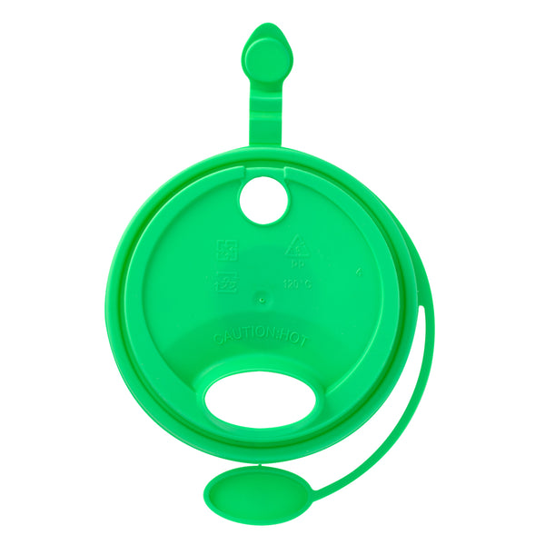 Restaurantware Bev Tek Green Plastic 2-in-1 Straw Or Sippy Cup Lid - With Two Plugs Fits 12 16 And 24 Oz - 500 Count Box