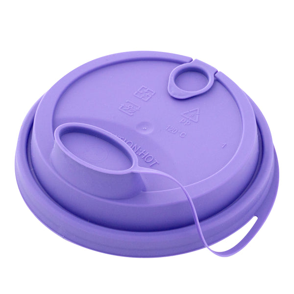 Restaurantware Bev Tek Purple Plastic 2-in-1 Straw Or Sippy Cup Lid - With Two Plugs Fits 12 16 And 24 Oz - 500 Count Box