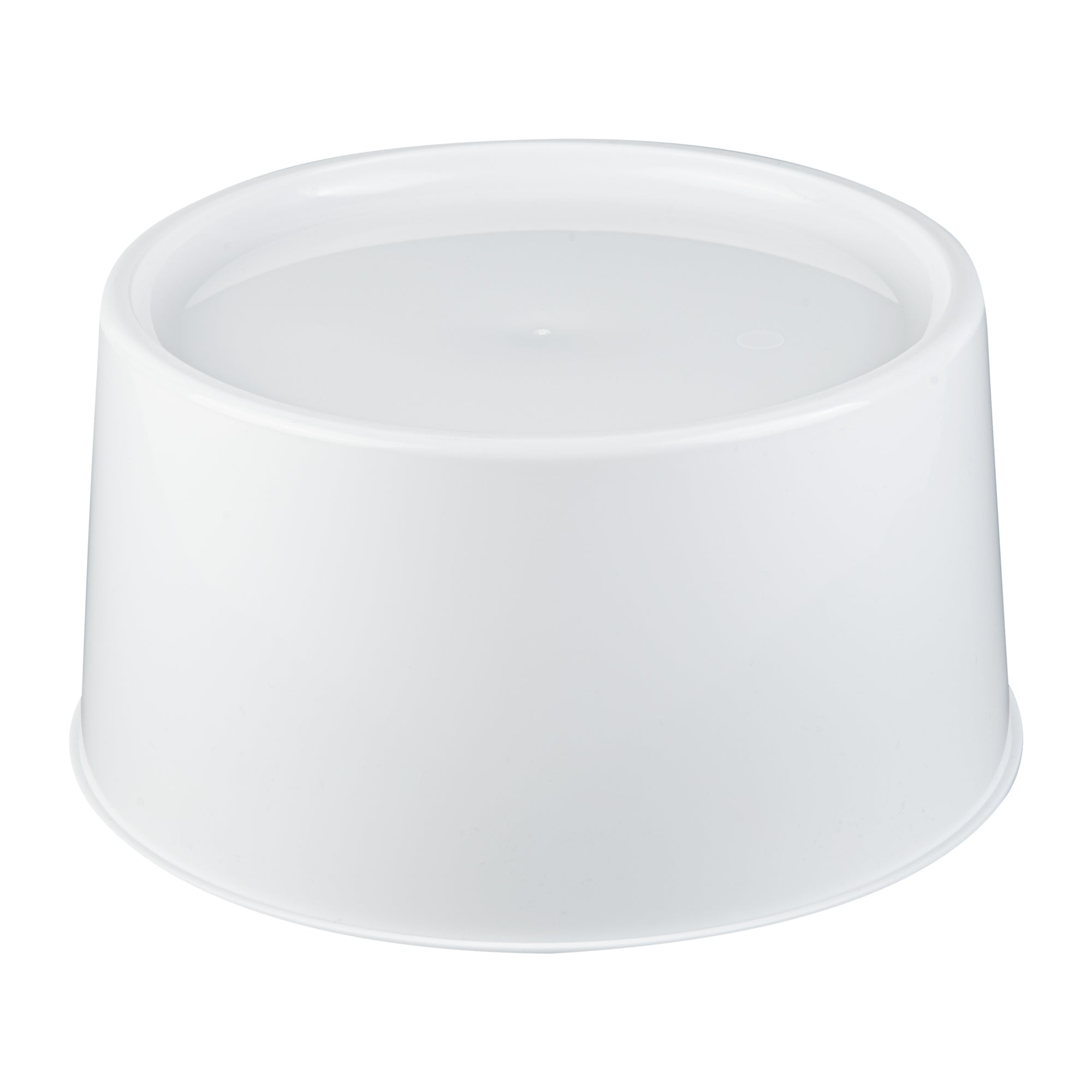restaurantware Bev Tek Round White Plastic Beverage Dispenser Base - For 3 and 6 gal Dispenser - 10 1/2" x 10 1/2" x 6 1/2" - 4 count box