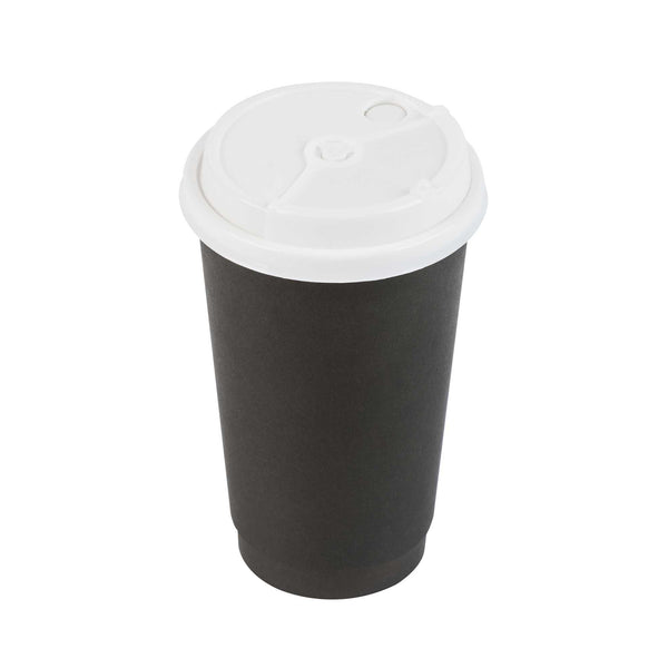 Restaurantware Bev Tek White Plastic 2-in-1 Straw Or Sip Coffee Cup Lid - Fits 8 12 16 And 20 Oz - 100 Count Box