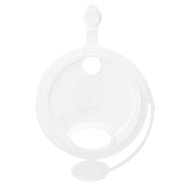 Restaurantware Bev Tek White Plastic 2-in-1 Straw Or Sippy Cup Lid - With Two Plugs Fits 12 16 And 24 Oz - 500 Count Box