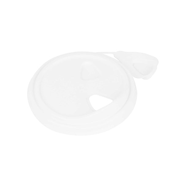 Restaurantware Bev Tek White Plastic Pop Lock Coffee Cup Lid - Fits 8 12 16 And 20 Oz - 100 Count Box
