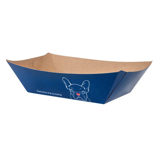 Restaurantware Bio Tek 1/2 Lb Frenchie Paper #50 Food Tray / Boat - 4 1/4" X 2 3/4" X 1 1/2" - 400 Count Box