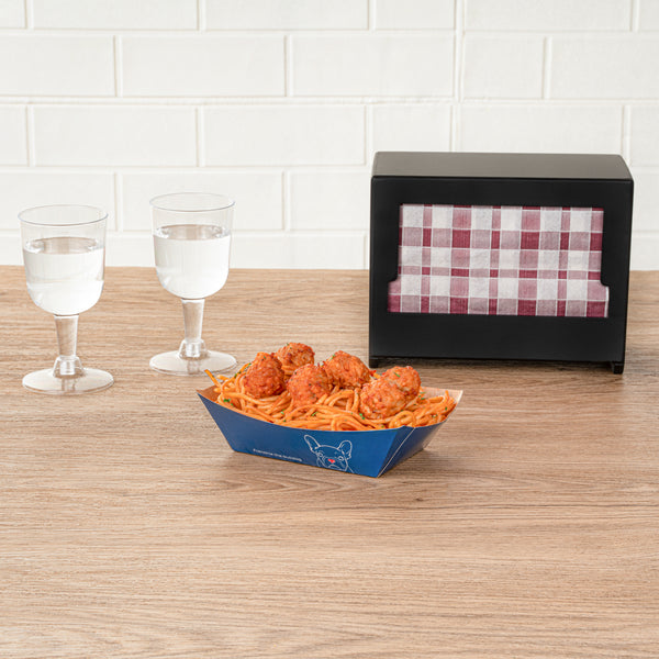 Restaurantware Bio Tek 1/2 Lb Frenchie Paper #50 Food Tray / Boat - 4 1/4" X 2 3/4" X 1 1/2" - 400 Count Box