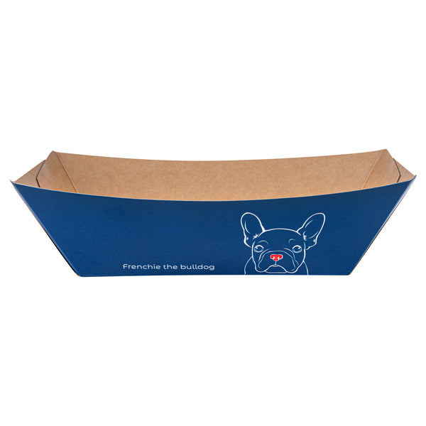 Restaurantware Bio Tek 1/2 Lb Frenchie Paper #50 Food Tray / Boat - 4 1/4" X 2 3/4" X 1 1/2" - 400 Count Box