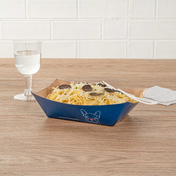 Restaurantware Bio Tek 1 Lb Frenchie Paper #100 Food Tray / Boat - 5 1/2" X 3 1/2" X 2" - 200 Count Box