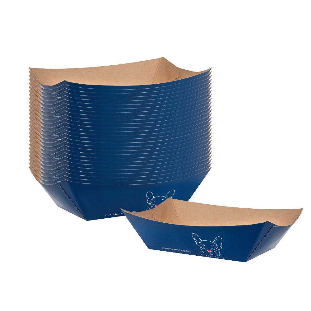 restaurantware Bio Tek 1 lb Frenchie Paper #100 Food Tray / Boat - 5 1/2" x 3 1/2" x 2" - 200 count box