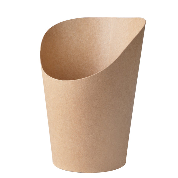 Restaurantware Bio Tek 12 Oz Round Kraft Paper Incline Cup - 3 1/2" X 3 1/2" X 4 3/4" - 100 Count Box