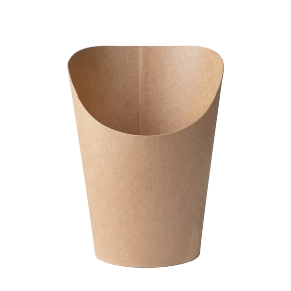 Restaurantware Bio Tek 12 Oz Round Kraft Paper Incline Cup - 3 1/2" X 3 1/2" X 4 3/4" - 100 Count Box