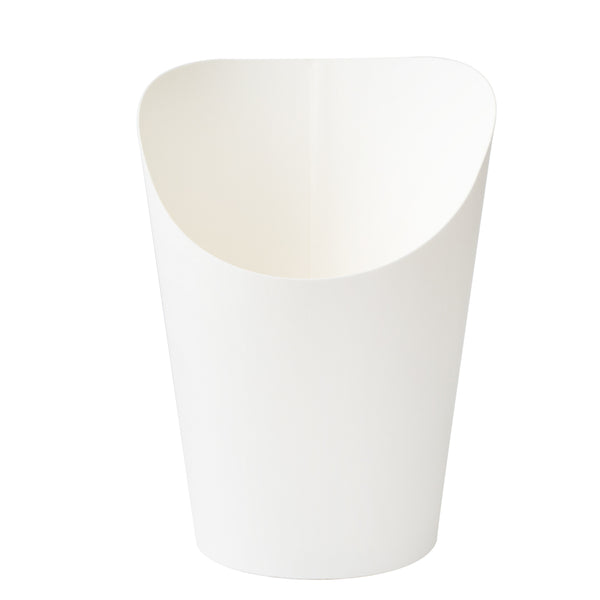 Restaurantware Bio Tek 12 Oz Round White Paper Incline Cup - 3 1/2" X 3 1/2" X 4 3/4" - 100 Count Box