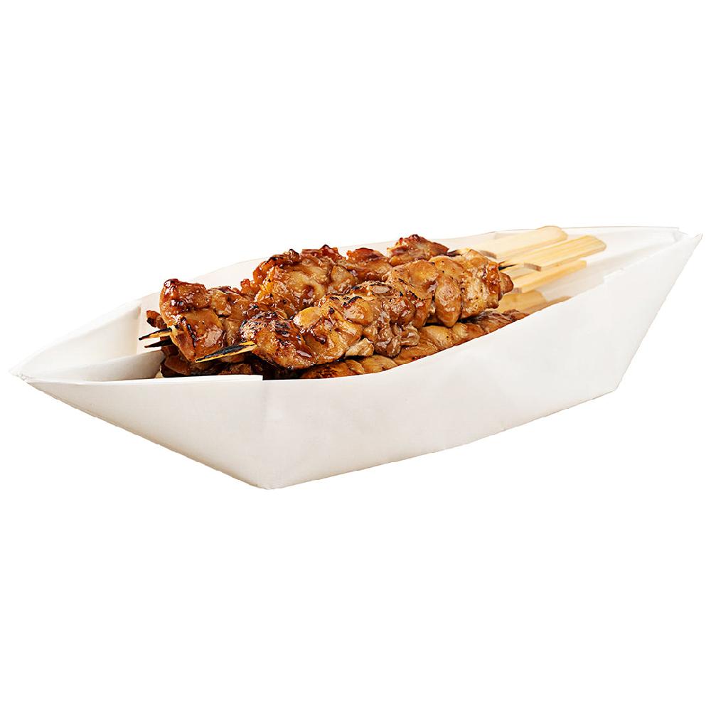 restaurantware Bio Tek 12 oz White Paper Handmade Origami Boat - Greaseproof - 13 1/2" x 4" x 1 1/2" - 100 count box