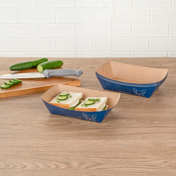 Restaurantware Bio Tek 2 Lb Frenchie Paper #200 Food Tray / Boat - 6 1/2" X 3 3/4" X 2 1/4" - 200 Count Box