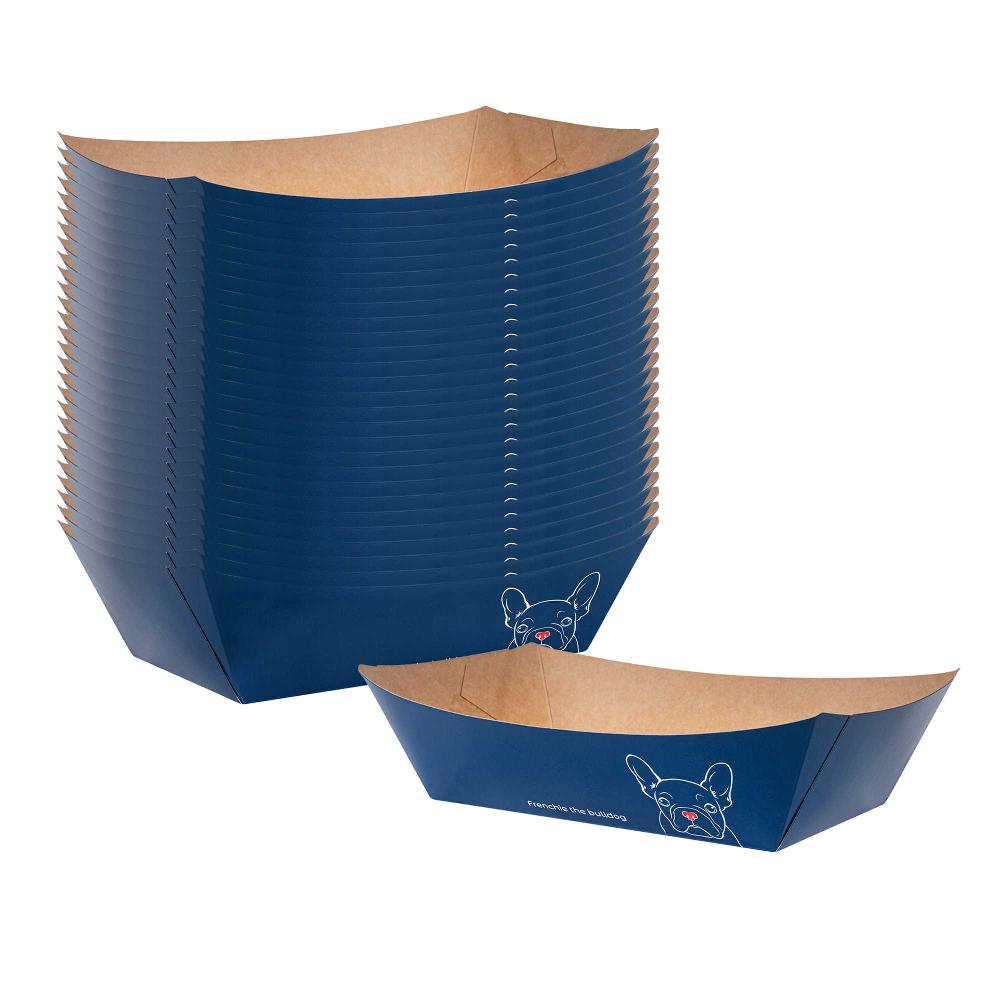 restaurantware Bio Tek 2 lb Frenchie Paper #200 Food Tray / Boat - 6 1/2" x 3 3/4" x 2 1/4" - 200 count box