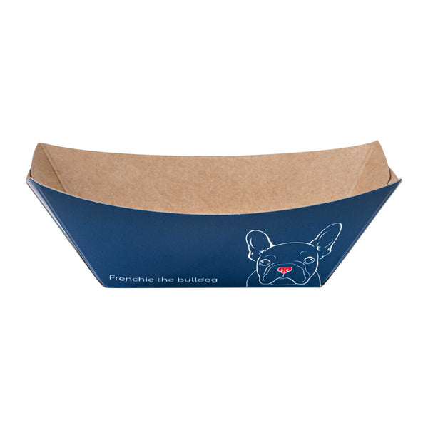 Restaurantware Bio Tek 2 Oz Frenchie Paper Food Tray / Boat - 3 1/4" X 2 1/4" X 1 1/4" - 400 Count Box