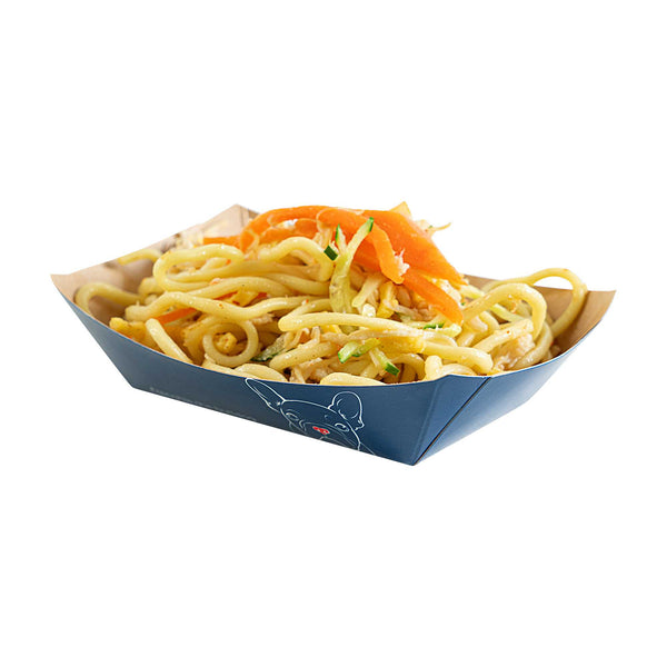 Restaurantware Bio Tek 4 Oz Frenchie Paper #25 Food Tray / Boat - 3" X 2" X 1" - 400 Count Box