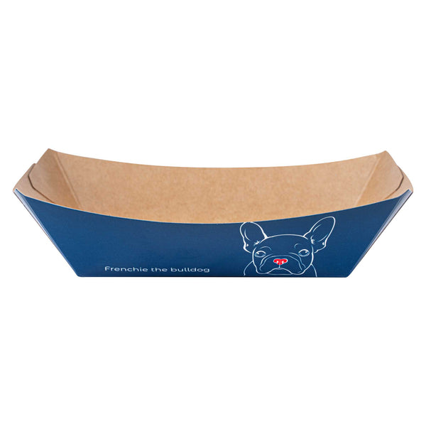 Restaurantware Bio Tek 4 Oz Frenchie Paper #25 Food Tray / Boat - 3" X 2" X 1" - 400 Count Box