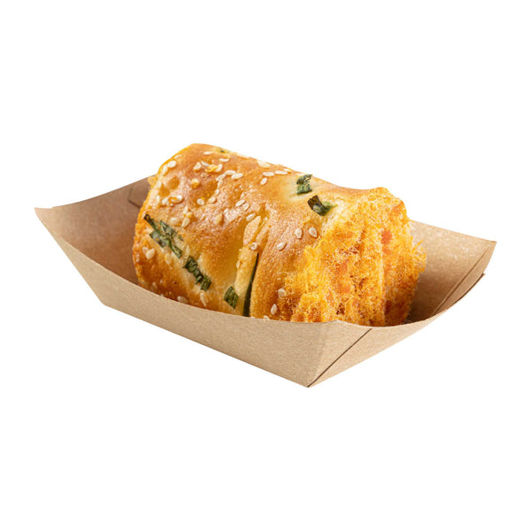 Restaurantware Bio Tek 4 Oz Kraft Paper #25 Food Tray / Boat - 3" X 2" X 1" - 400 Count Box