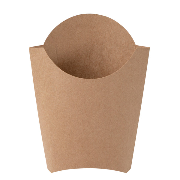 Restaurantware Bio Tek 4 Oz Kraft Paper Fry Cup / Snack Container - 4 3/4" X 3 1/2" X 5" - 100 Count Box
