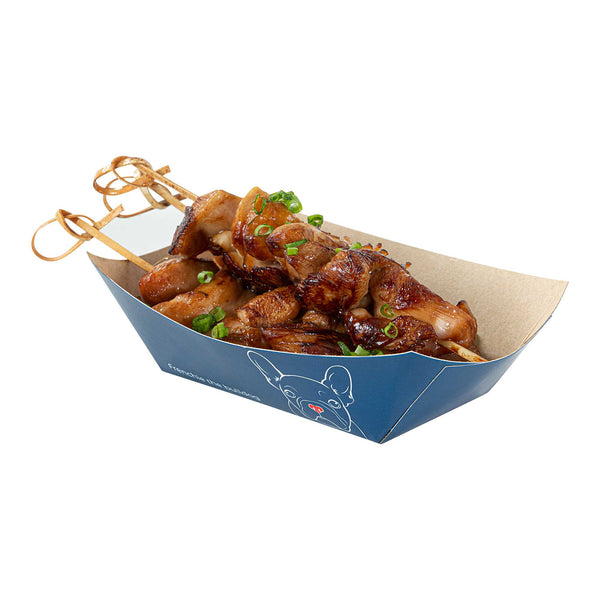 Restaurantware Bio Tek 6 Oz Frenchie Paper #40 Food Tray / Boat - 3 1/4" X 2" X 1 1/2" - 400 Count Box