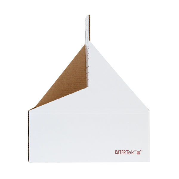 Restaurantware Bio Tek Cater Tek White And Brown Paper Drink Carrier - Holds 2 - 9" X 4 1/2" X 4" - 100 Count Box