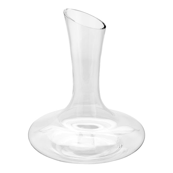 Restaurantware BordeauxWare 50 Oz Glass Large Slanted Wine Decanter - Hand-Blown Crystal - 8 3/4" X 8 3/4" X 10 1/4" - 1 Count Box