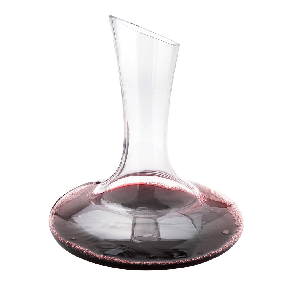 restaurantware BordeauxWare 50 oz Glass Large Slanted Wine Decanter - Hand-Blown Crystal - 8 3/4" x 8 3/4" x 10 1/4" - 1 count box