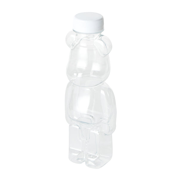 Restaurantware Bottle Tek 12 Oz Bear-Shaped Clear Plastic Juice Bottle - With Safety Cap - 3 1/4" X 2 3/4" X 8 1/4" - 100 Count Box