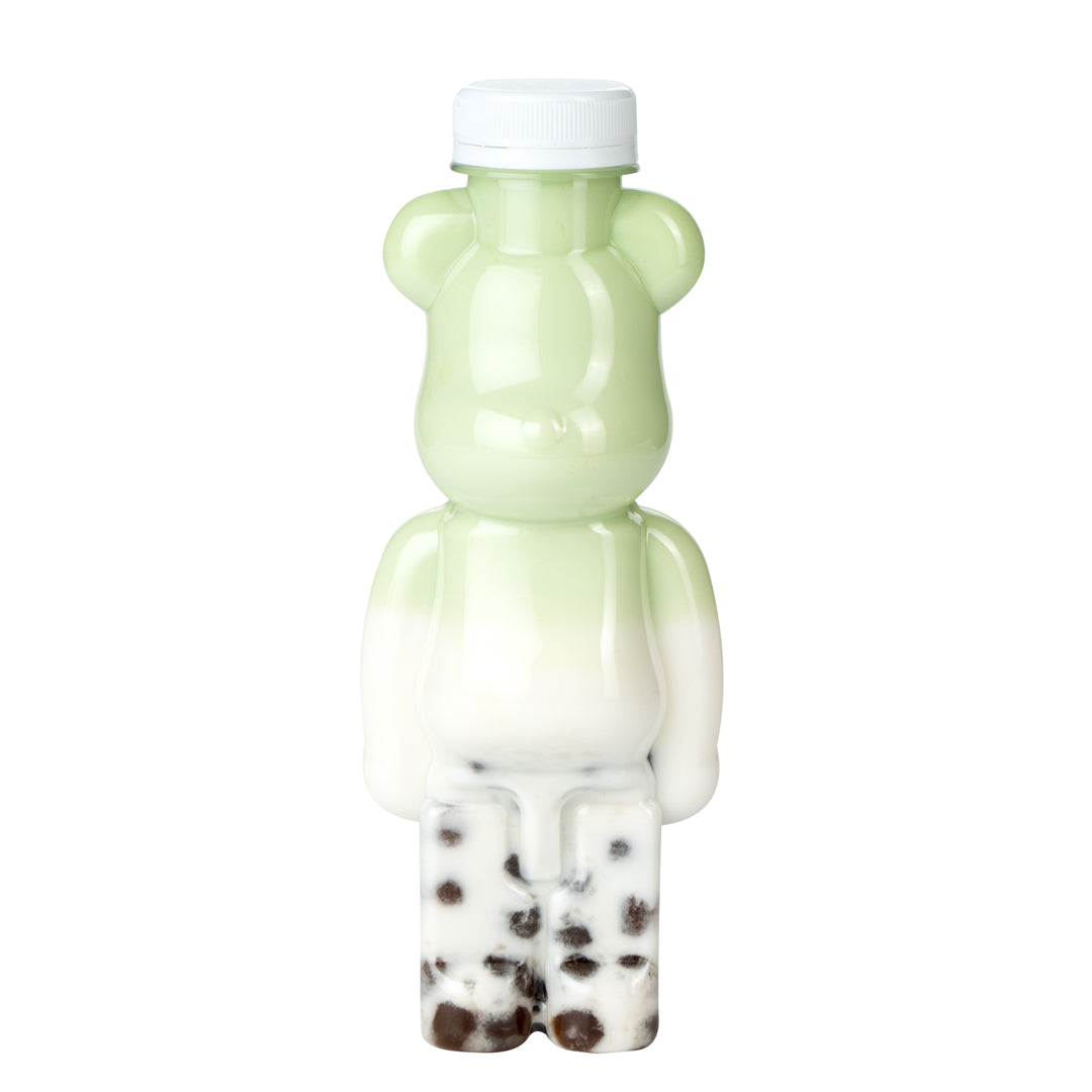 restaurantware Bottle Tek 12 oz Bear-Shaped Clear Plastic Juice Bottle - with Safety Cap - 3 1/4" x 2 3/4" x 8 1/4" - 100 count box