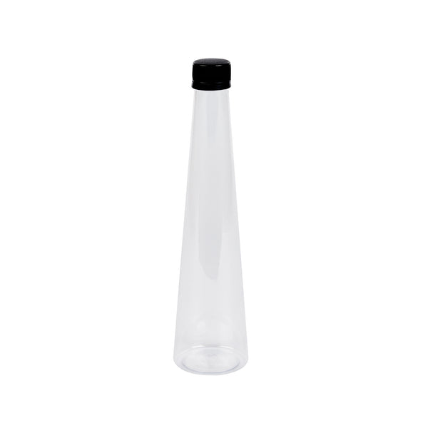 Restaurantware Bottle Tek 12 Oz Round Clear PET Juice Bottle - With Cap - 2 1/2" X 2 1/2" X 9 3/4" - 100 Count Box