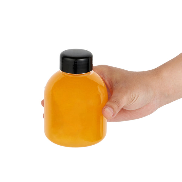Restaurantware Bottle Tek 14 Oz Round Clear PET Juice Bottle - With Cap - 3" X 3" X 4 1/2" - 100 Count Box