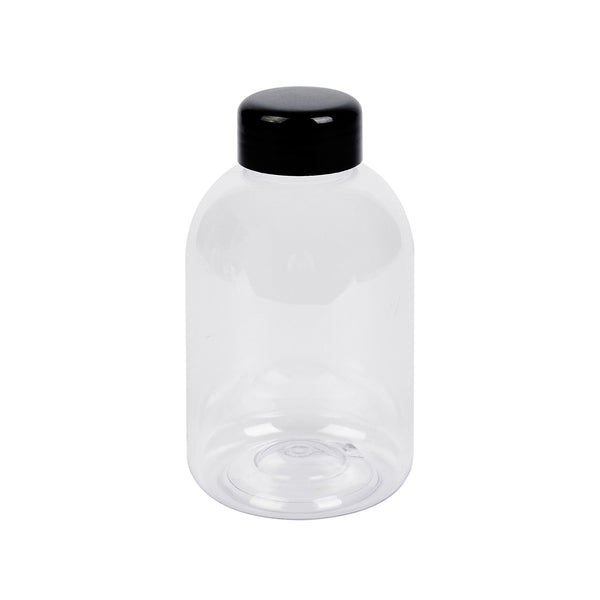 Restaurantware Bottle Tek 17 Oz Round Clear PET Juice Bottle - With Cap - 3" X 3" X 5 1/2" - 100 Count Box