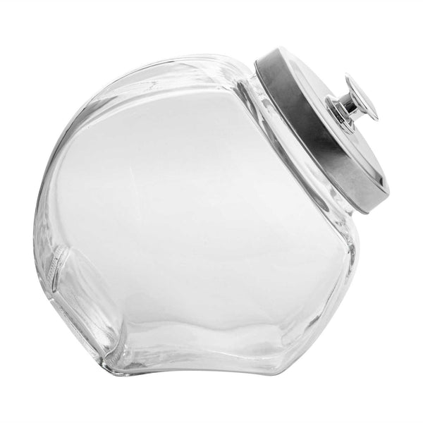 Restaurantware Bundle: 3 Vetri 0.5 Gal Glass Penny Jar - With Chrome Lid - 4" X 4" X 7 1/2"