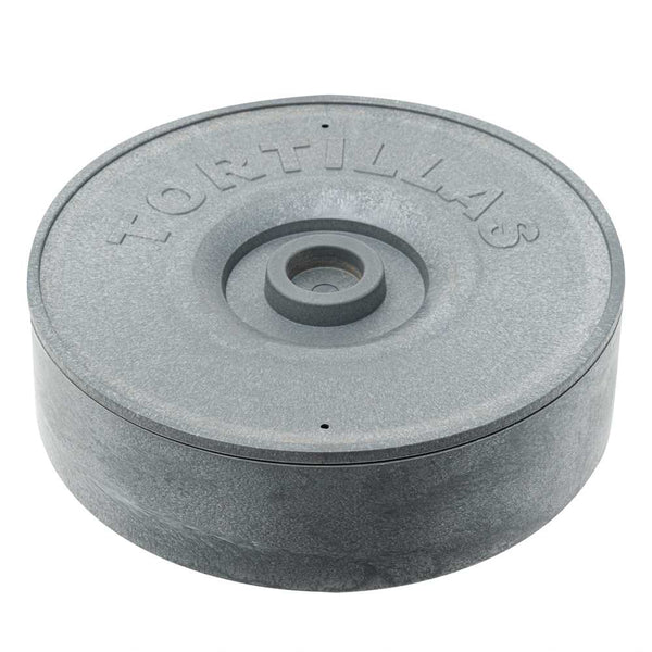 Restaurantware Bundle: Chef 101 2 Round Gray Plastic Tortilla Warmer / Server - 8 1/2" X 8 1/2" X 2 1/4"