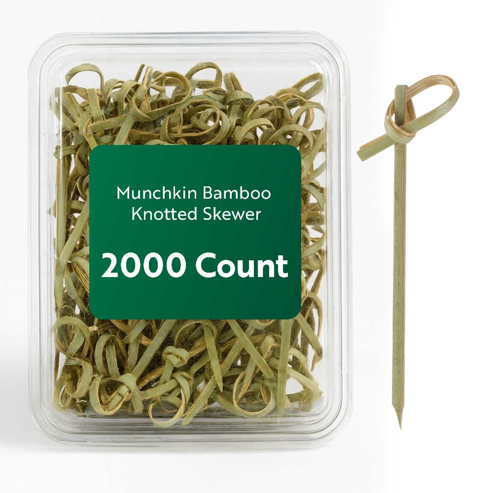 restaurantware Bundle: Pixy 2000 Munchkin Natural Bamboo Knotted Pick - 2 1/2"