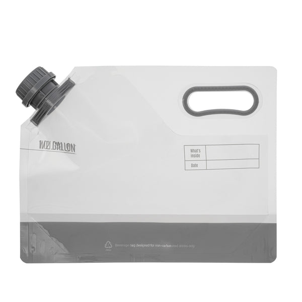 Restaurantware Cater Tek 1/2 Gal Clear Plastic Take Out Drink Bag - With Safety Cap - 11 3/4" X 4 1/4" X 9" - 2 Count Box