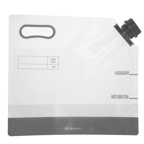 Restaurantware Cater Tek 1 Gal Clear Plastic Take Out Drink Bag - With Safety Cap - 12 3/4" X 5 3/4" X 11 3/4" - 2 Count Box