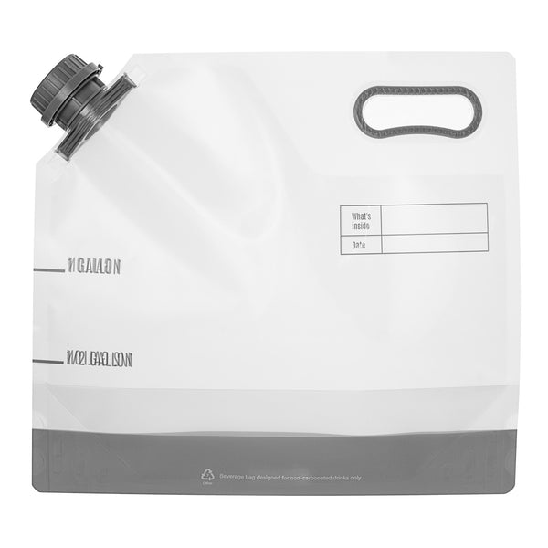 Restaurantware Cater Tek 1 Gal Clear Plastic Take Out Drink Bag - With Safety Cap - 12 3/4" X 5 3/4" X 11 3/4" - 2 Count Box