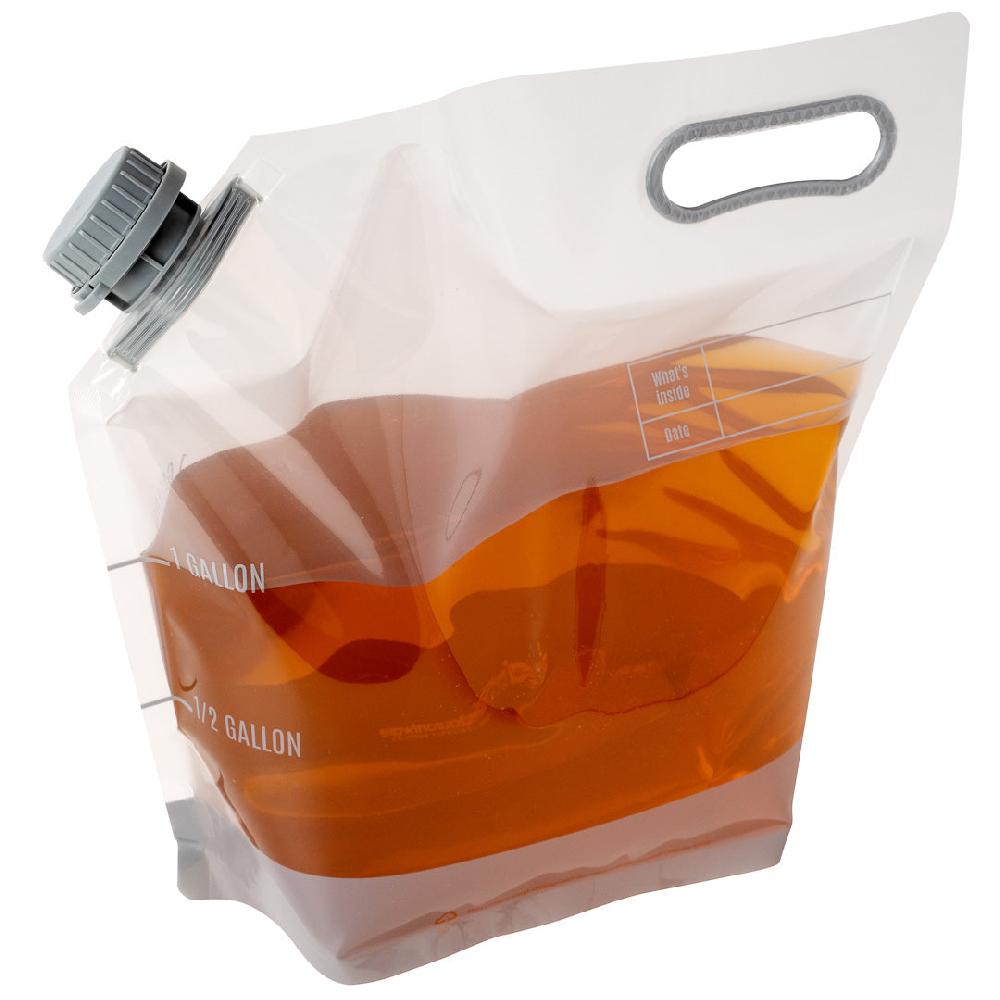 restaurantware Cater Tek 1 gal Clear Plastic Take Out Drink Bag - with Safety Cap - 12 3/4" x 5 3/4" x 11 3/4" - 10 count box restaurantware Cater Tek 1 gal Clear Plastic Take Out Drink Bag - with Safety Cap - 12 3/4" x 5 3/4" x 11 3/4" - 10 count box