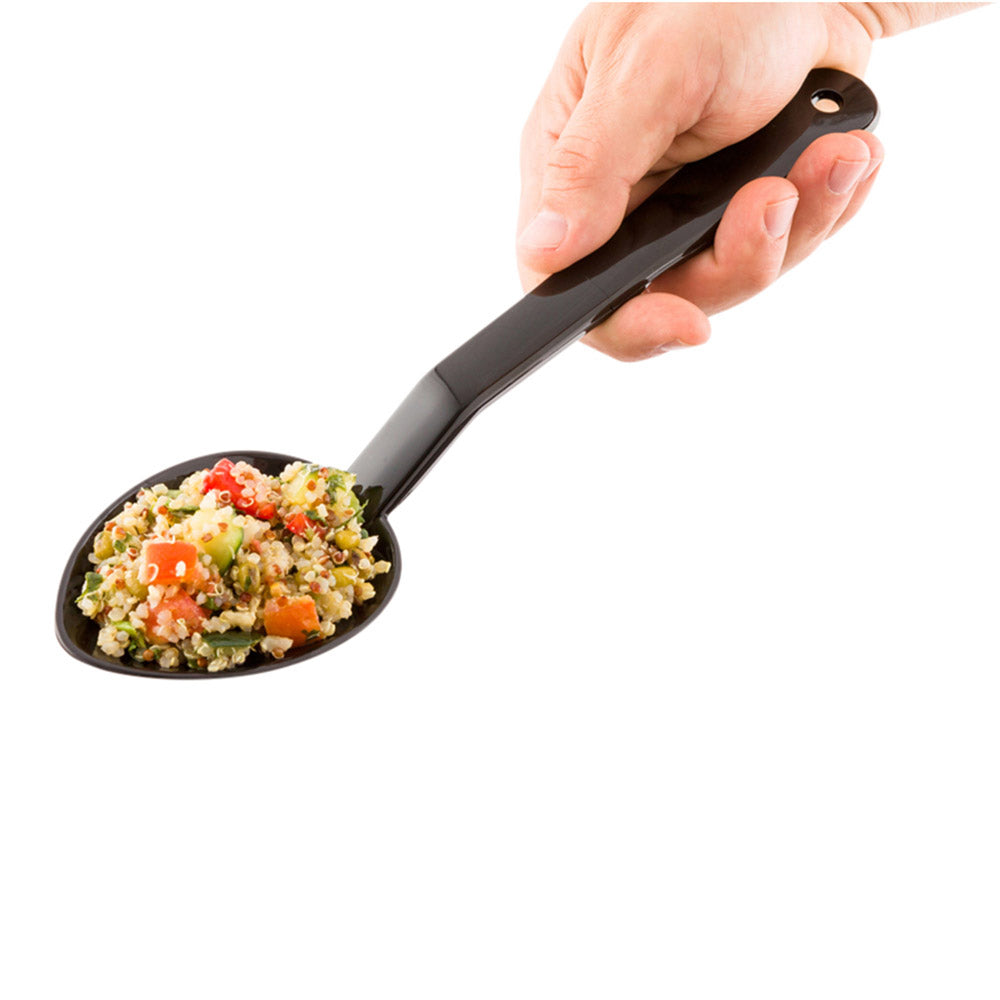 restaurantware Cater Tek 1 oz Black Plastic Catering Spoon - Solid - 11" - 1 count box