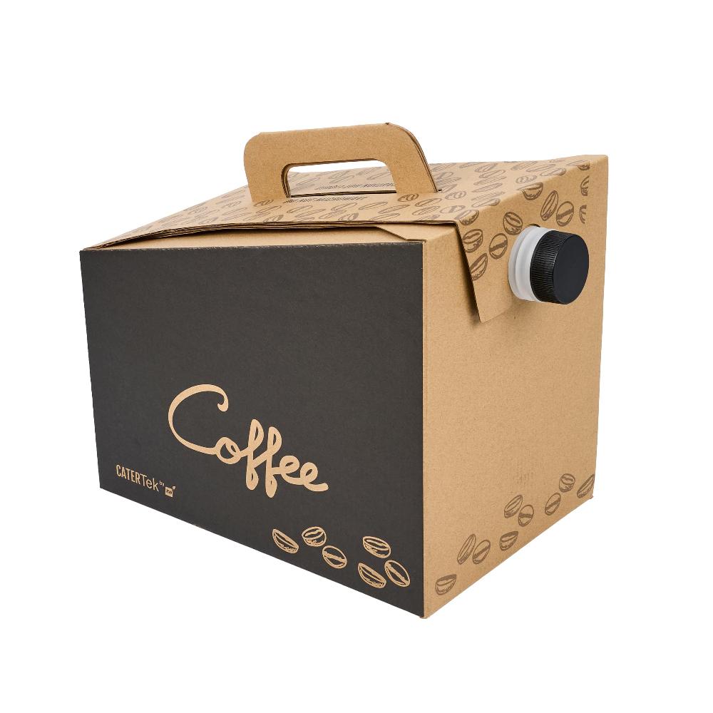 restaurantware Cater Tek 160 oz Black Paper Coffee Take Out Box - 20 Cups - 10 3/4" x 7 1/2" x 7 3/4" - 10 count box