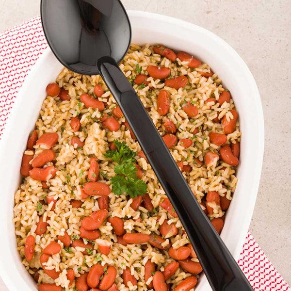 Restaurantware Cater Tek 2 Oz Black Plastic Catering Spoon - Solid - 13" - 1 Count Box