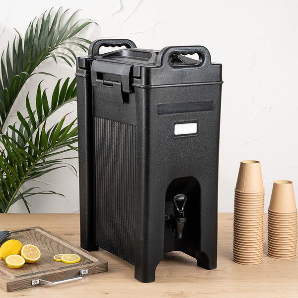 Restaurantware Cater Tek 5 Gal Rectangle Black Beverage Dispenser - Insulated - 16 1/2" X 10" X 26" - 1 Count Box