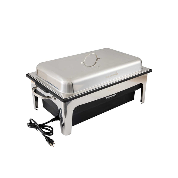 Restaurantware Cater Tek 9 Qt Full Size Electric Chafer - Stainless Steel Chafer Cover Food Pan Stand 120V 760W - 1 Count Box