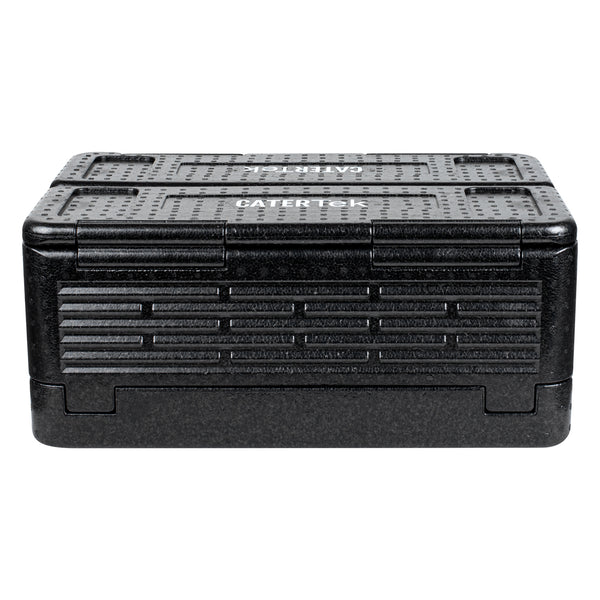Restaurantware Cater Tek Black EPP Food Pan Carrier - Insulated Top Loading Collapsible - 23 1/2" X 16 1/4" X 10 1/4" - 1 Count Box