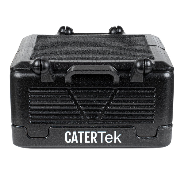 Restaurantware Cater Tek Black EPP Food Pan Carrier - Insulated Top Loading Collapsible - 16 3/4" X 16 3/4" X 9" - 1 Count Box