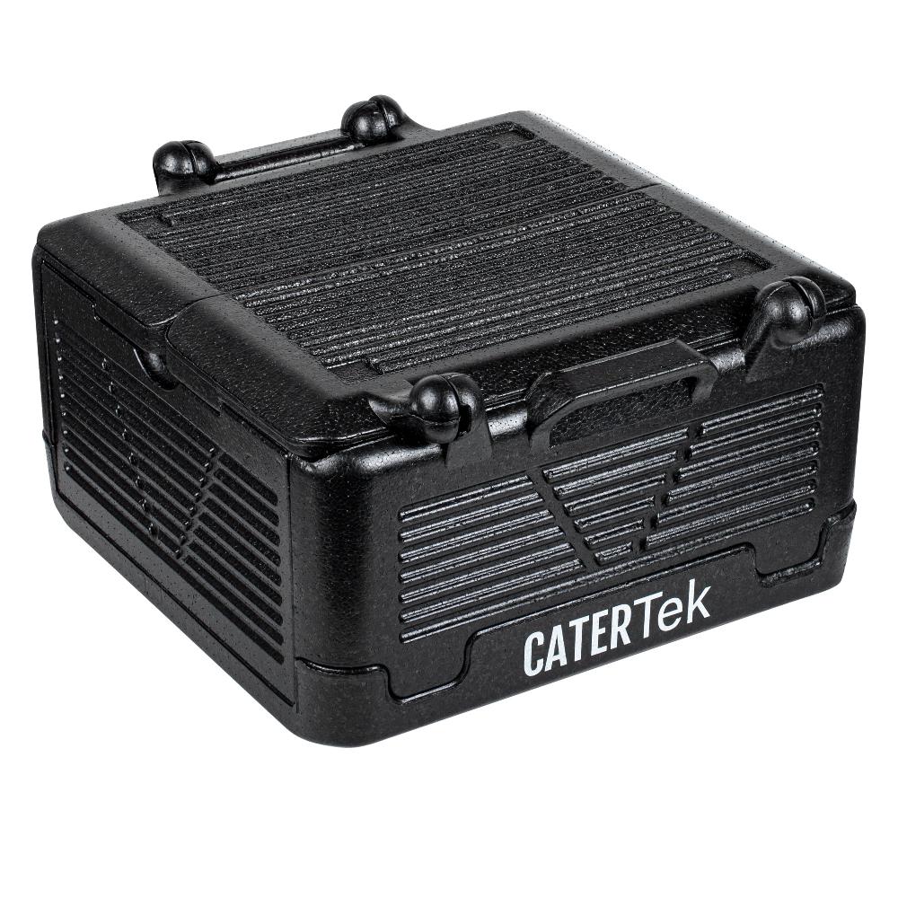 restaurantware Cater Tek Black EPP Food Pan Carrier - Insulated Top Loading Collapsible - 16 3/4" x 16 3/4" x 9" - 1 count box