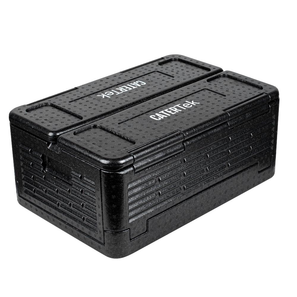 restaurantware Cater Tek Black EPP Food Pan Carrier - Insulated Top Loading Collapsible - 23 1/2" x 16 1/4" x 10 1/4" - 1 count box