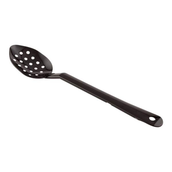 Restaurantware Cater Tek Black Plastic Catering Spoon - Perforated - 13" - 1 Count Box