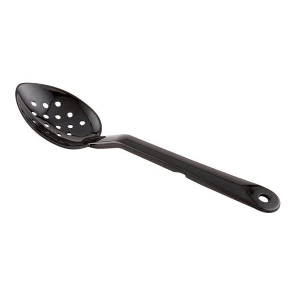 Restaurantware Cater Tek Black Plastic Catering Spoon - Perforated - 11" - 1 Count Box