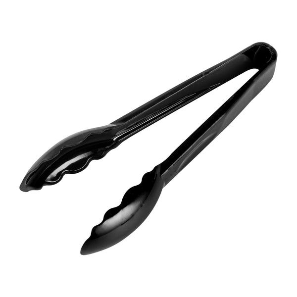 Restaurantware Cater Tek Black Plastic Catering Tongs - 6" - 1 Count Box